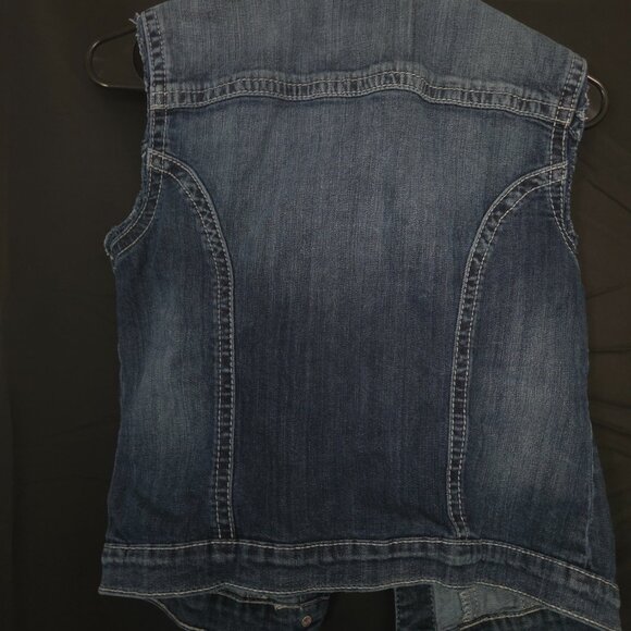 Silver Jean Co Small Vest Denim Distressed - Picture 5 of 6
